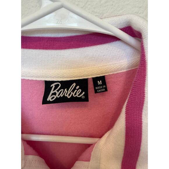 Barbie 1/4 Zip Sweatshirt Pink Medium - Picture 2 of 7